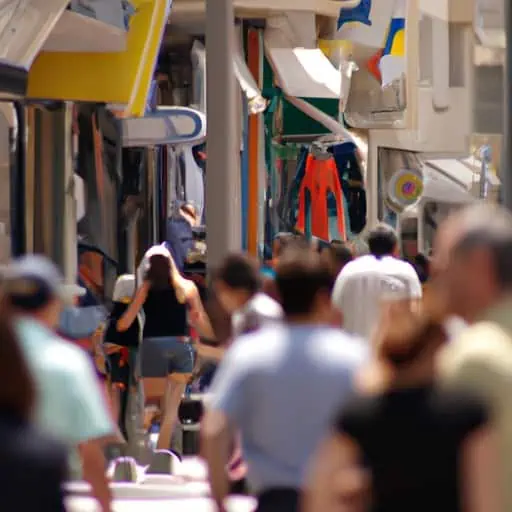 רחוב קניות הומה בניקוסיה, קפריסין