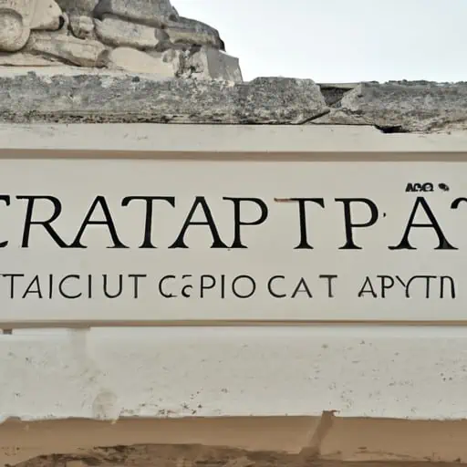 כתובת ביוונית ולטינית המדגישה את ההשפעה היוונית-רומית בקוריון