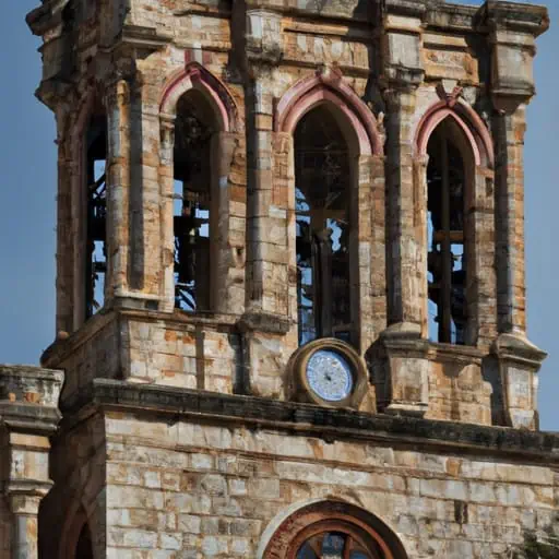 החלק החיצוני של כנסיית אגיוס לזרוס, מציג את גילופי האבן המורכבים שלה ואת מגדל הפעמונים המתנשא.